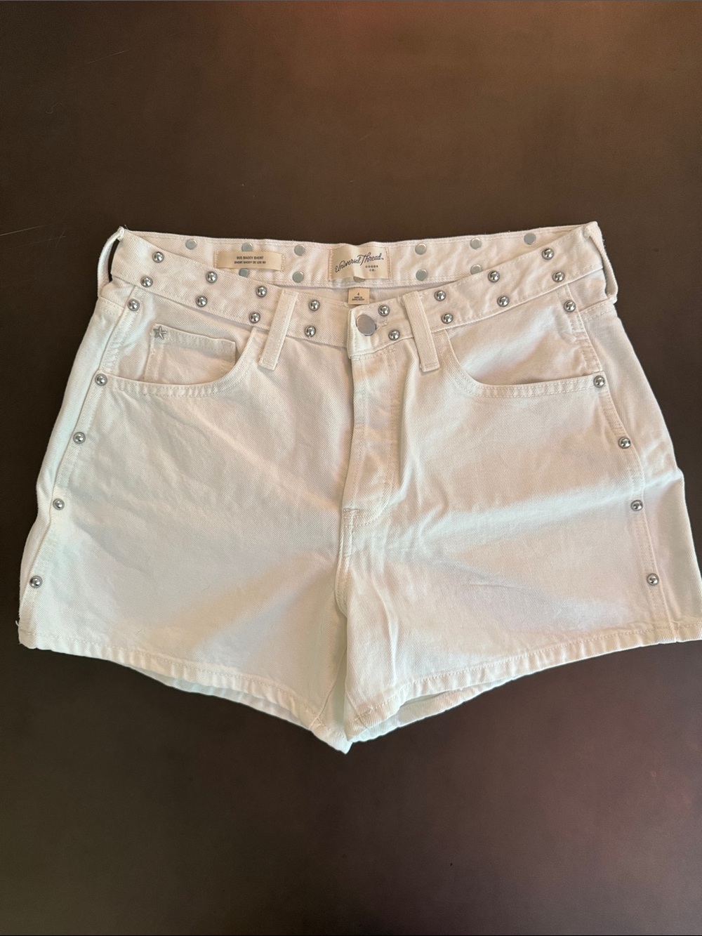 Universal Thread White Studded Denim Shorts